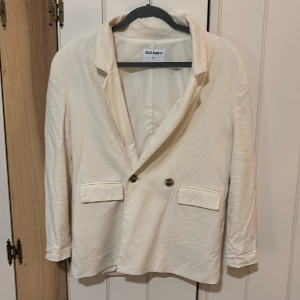 White Linen Blazer